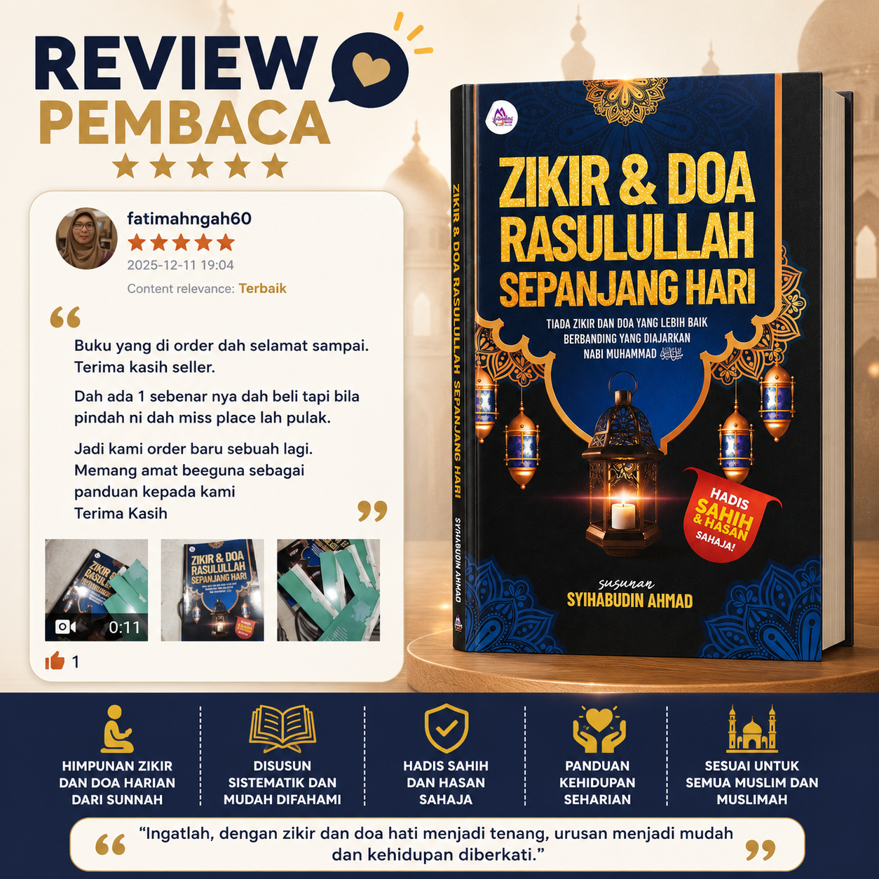 Zikir dan Doa Rasulullah Sepanjang Hari daripada Hadis Sahih dan Hasan Sahaja | Santai Ilmu Publication - Image 5